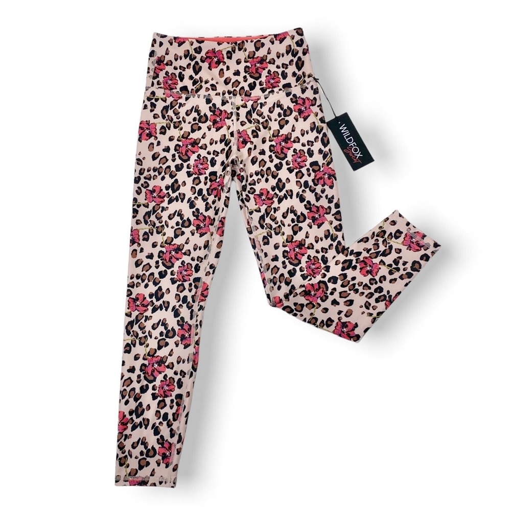 NWT Wildfox Sweat Natural Bright Coral Wild Leopard Legging